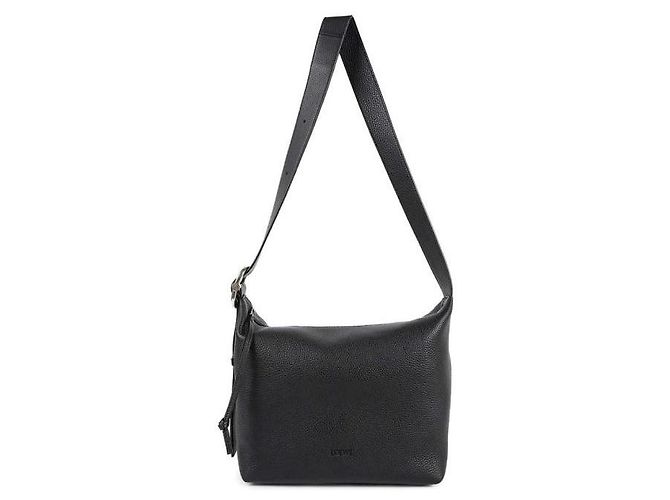 Loewe Bolsa Hobo Loop em couro de bezerro de grão flexível Preto - vista 4