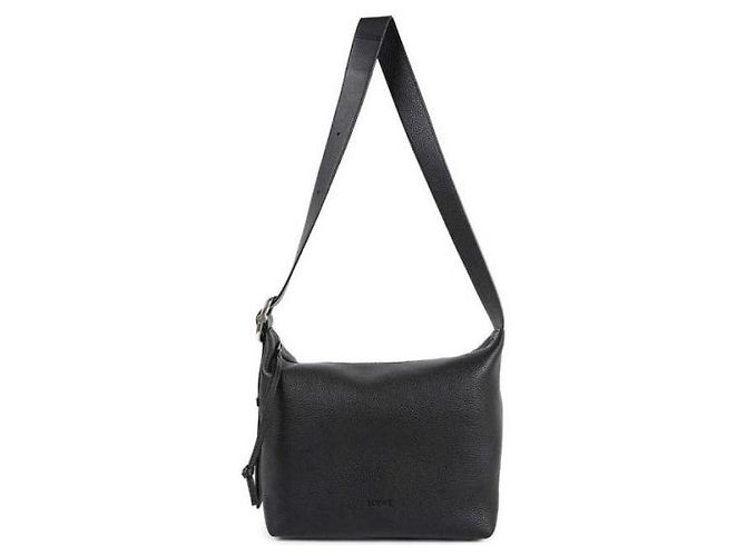 Loewe Bolsa Hobo Loop em couro de bezerro de grão flexível Preto - vista 5