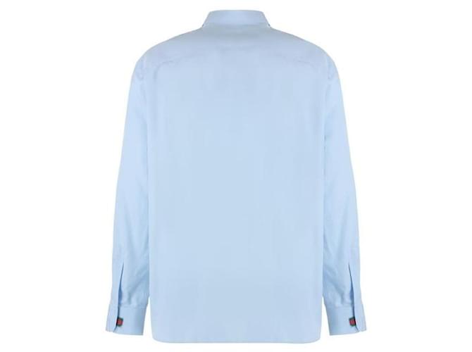 Gucci Camicia in popeline di cotone Blu - vista 5
