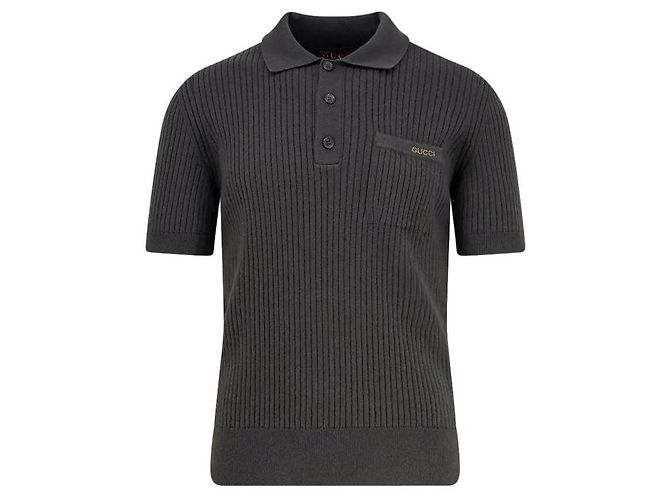Gucci Polo aus Rippstrick aus Kaschmir und Wolle Grün - Ansicht 4