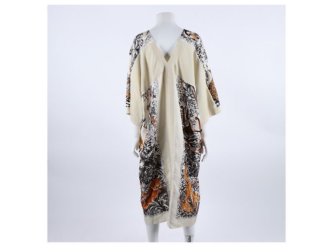 Hermès Vestido de seda Hermes Blanco - vista 3