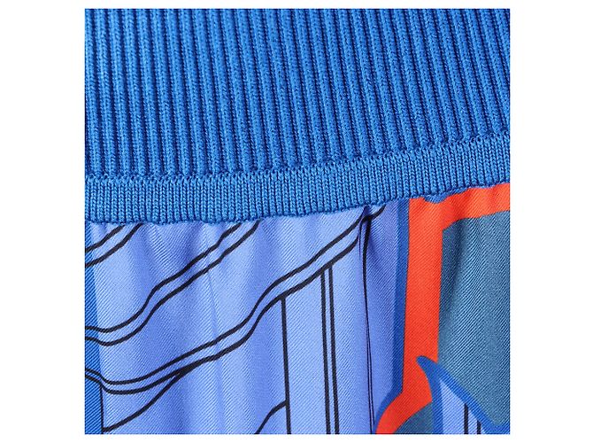 Hermès Saia com faixa e acabamento em seda Azul - vista 4
