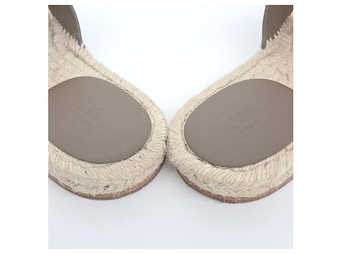 Pantofole Espadrille Antigua in Camoscio Hermès Marrone - vista 3