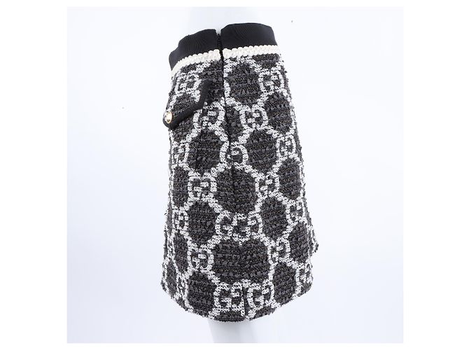 Falda de tweed Gucci Castaño - vista 2