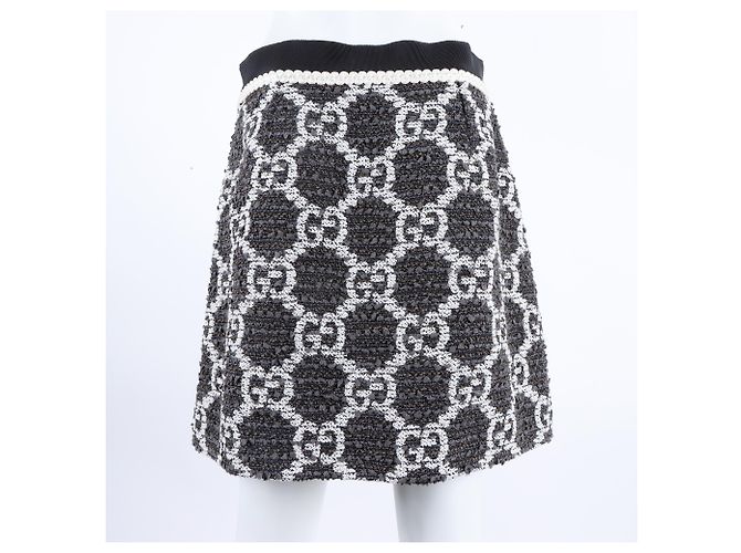 Falda de tweed Gucci Castaño - vista 3
