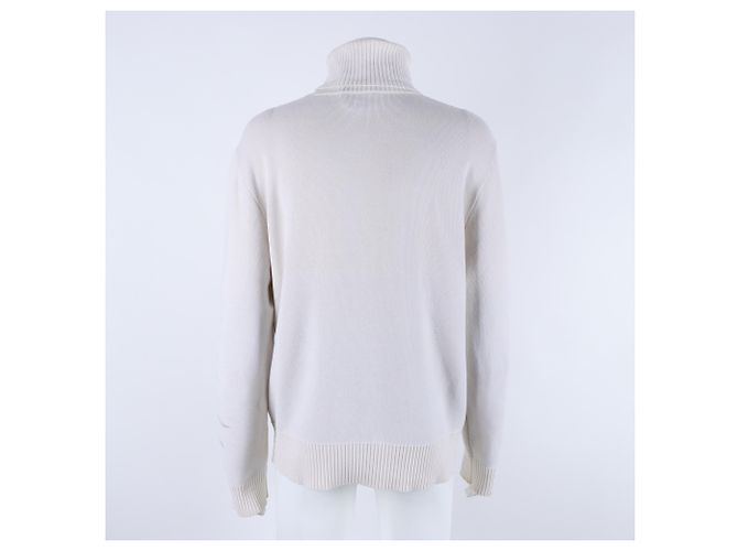 Hochkragen Pullover mit langen Ärmeln aus Strick von Hermès Weiß - Ansicht 3