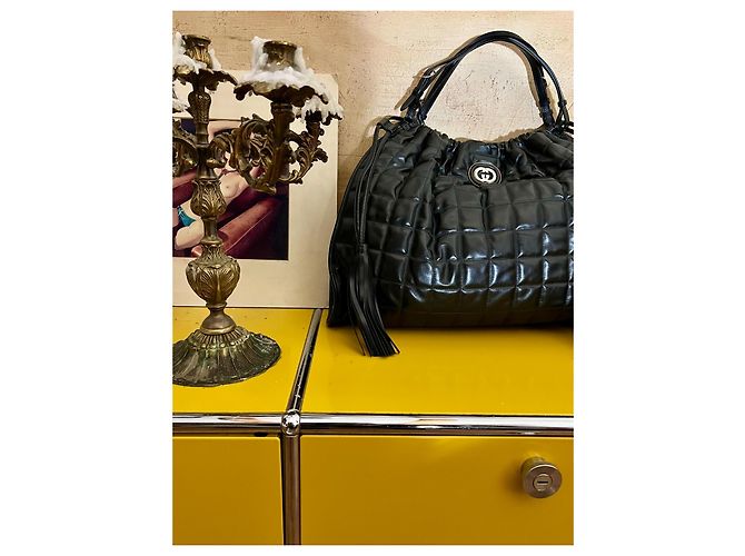 Borsa a mano Gucci Deco in pelle trapuntata nera Nero - vista 13