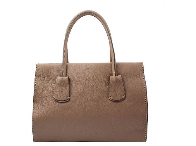 Tod's Borsa tote in pelle marrone taupe - vista 3