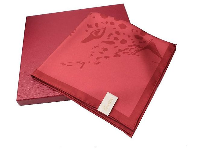 Cartier Foulard Petit in Seta Rosso Mattone - vista 4