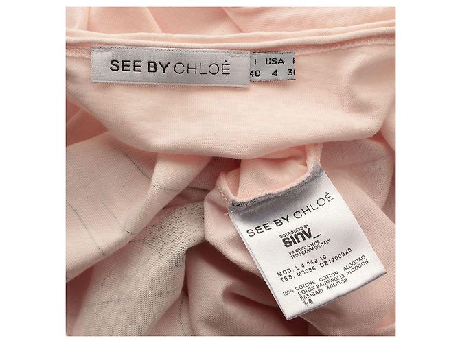 Camiseta de algodón estampada rosa claro See by Chloé - vista 3