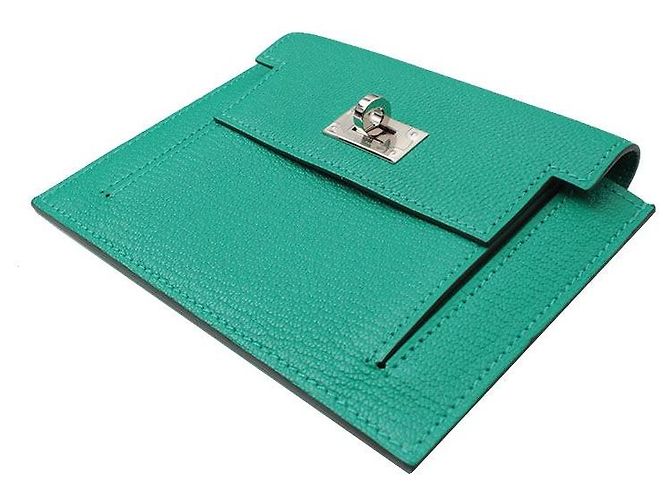 Hermès Tarjetero compacto Kelly Pocket Verde - vista 3