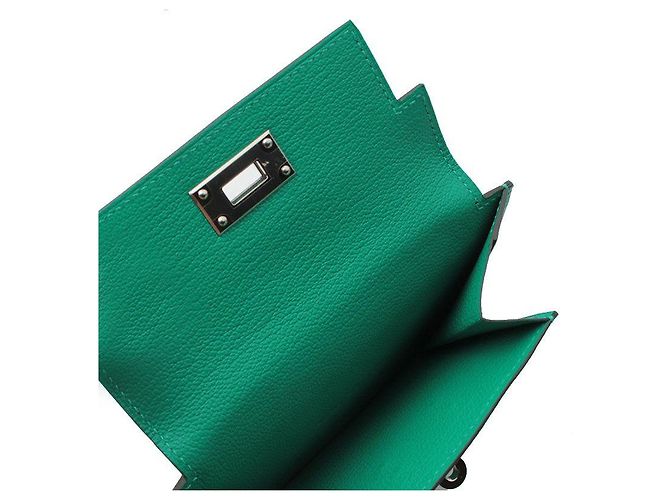 Hermès Tarjetero compacto Kelly Pocket Verde - vista 4