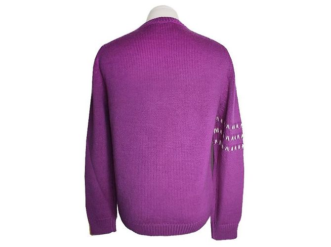 Moncler Violetter Woll Herren Strickoberteil Lila - Ansicht 2