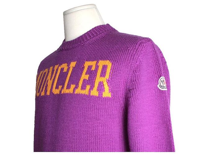 Moncler Violetter Woll Herren Strickoberteil Lila - Ansicht 4