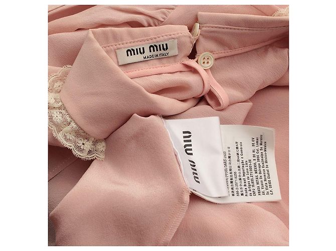 Miu Miu Blusa de seda rosa Indie - vista 3