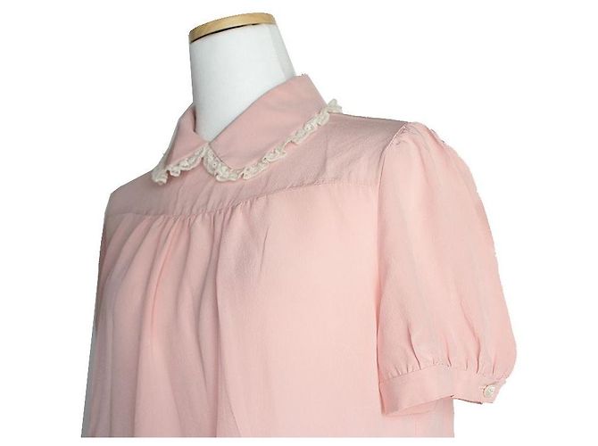 Miu Miu Blusa de seda rosa Indie - vista 4