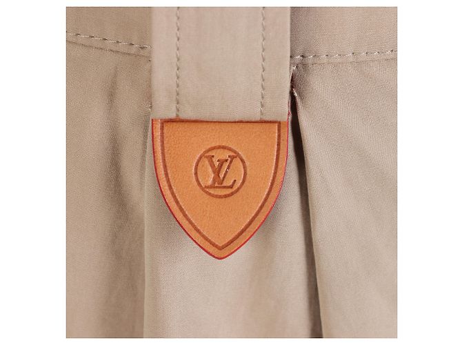 Calças Louis Vuitton de couro e algodão bege Marrom - vista 4