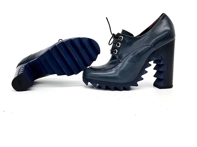 Botines Jil Sander de cuero azul marino - vista 4