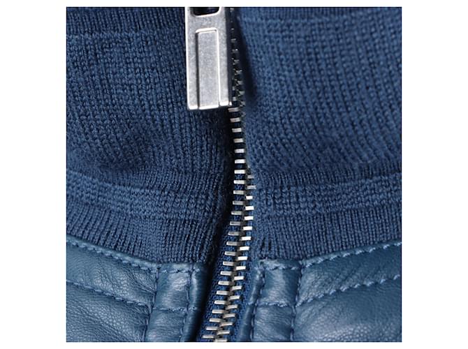 Hermès Wendbare Lederjacke Blau - Ansicht 4