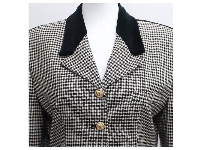 Versace Women's Collar Wool Check Jacket - view 2