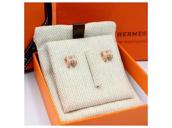 Hermès Orecchini Mini Pop Ash in Oro Rosa Maron Glacé - vista 7