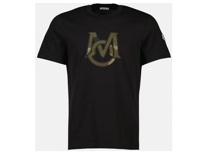 Moncler Baumwoll-T-Shirt mit Monogramm Schwarz - Ansicht 4