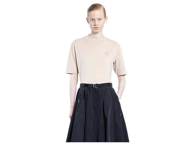 Moncler Baumwoll-T-Shirt mit Silikon-Logo-Patch Braun - Ansicht 5