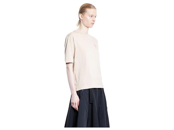 Moncler Baumwoll-T-Shirt mit Silikon-Logo-Patch Braun - Ansicht 7