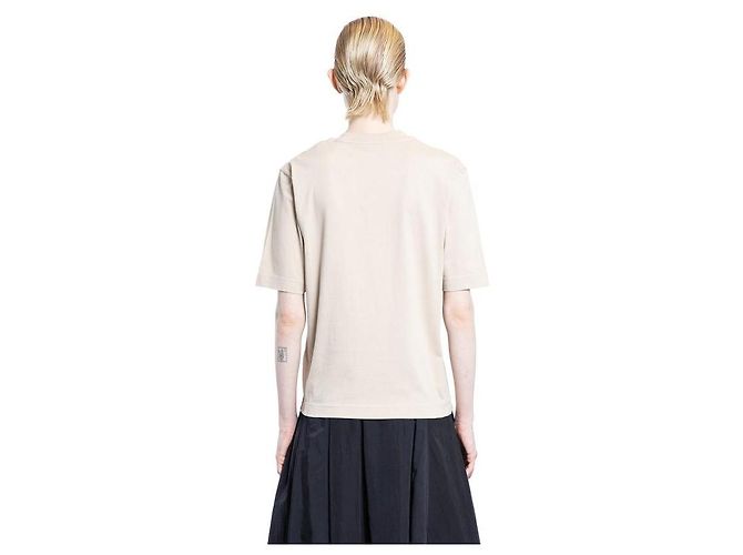Moncler Baumwoll-T-Shirt mit Silikon-Logo-Patch Braun - Ansicht 8