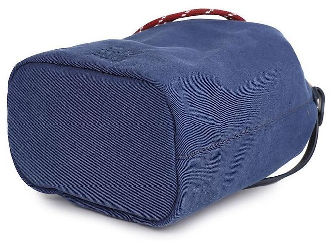 Miu Miu Pochette Bucket in Gabardine Blu - vista 6