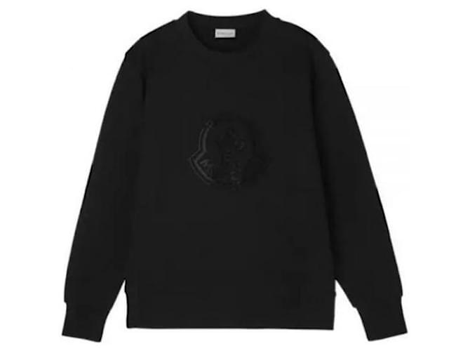 Moncler Baumwoll-Sweatshirt mit Kristall-Logo Schwarz - Ansicht 5