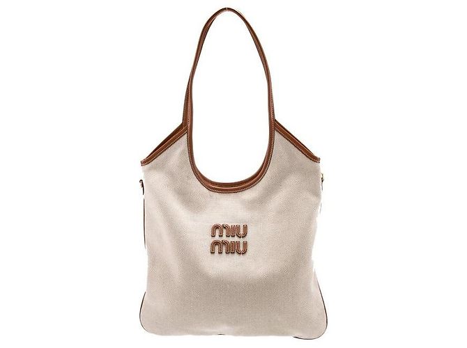 Miu Miu Bolsa de lona regular ACRN Marrom - vista 4