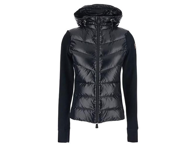 Moncler Moletom com capuz e zíper com patch de logo - vista 4