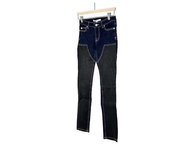 Givenchy Leder Slim Fit Denim Jeans Blau - Ansicht 2