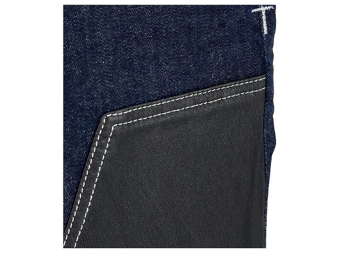 Givenchy Leder Slim Fit Denim Jeans Blau - Ansicht 6