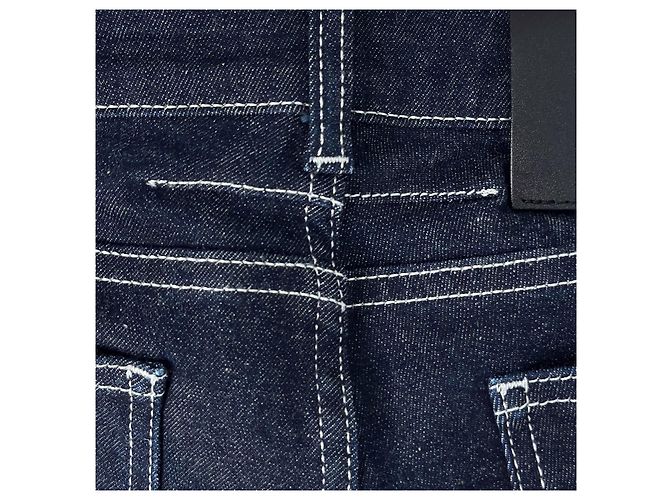Givenchy Leder Slim Fit Denim Jeans Blau - Ansicht 7