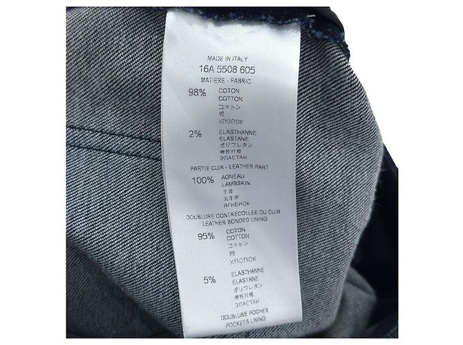 Givenchy Leder Slim Fit Denim Jeans Blau - Ansicht 9