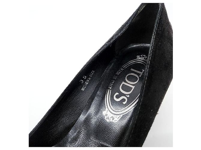 Scarpe con zeppa in suede Tod's Nero - vista 6