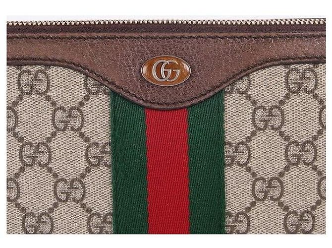 Gucci Clutch Portfolio Ophidia Marrone - vista 5