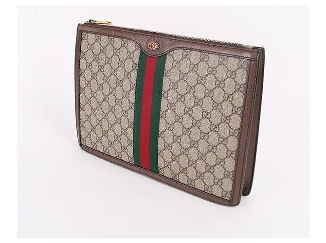 Gucci Clutch Portfolio Ophidia Marrone - vista 8