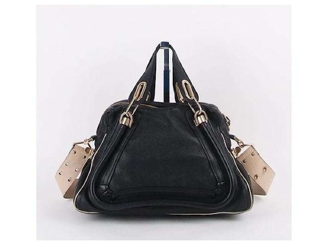 Chloé Borsa Paraty Media Nera Bianco - vista 8