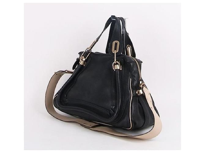 Chloé Borsa Paraty Media Nera Bianco - vista 9