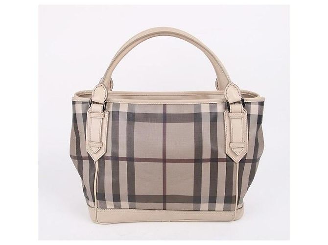 Burberry Damentasche aus grauem Karostoff Braun - Ansicht 2
