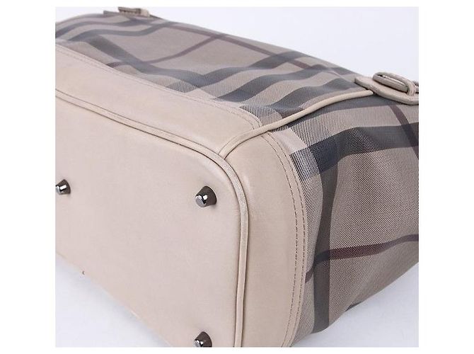 Burberry Damentasche aus grauem Karostoff Braun - Ansicht 3