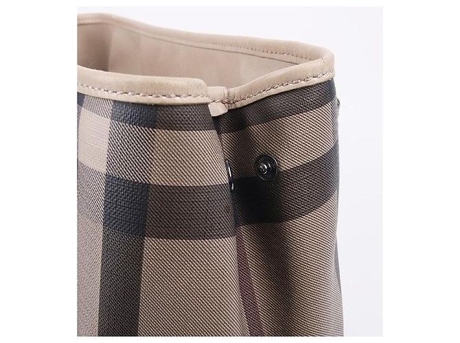 Burberry Damentasche aus grauem Karostoff Braun - Ansicht 5