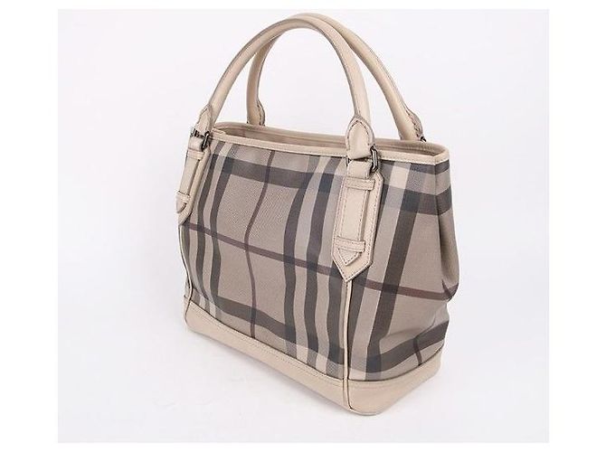 Burberry Damentasche aus grauem Karostoff Braun - Ansicht 6