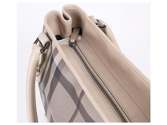 Burberry Damentasche aus grauem Karostoff Braun - Ansicht 8