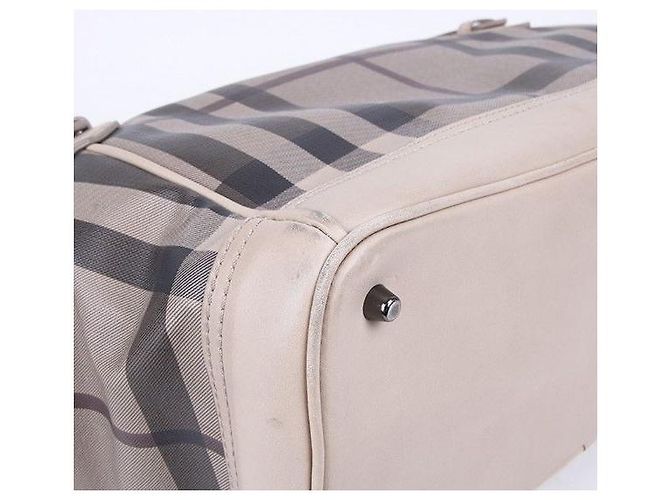 Burberry Damentasche aus grauem Karostoff Braun - Ansicht 9