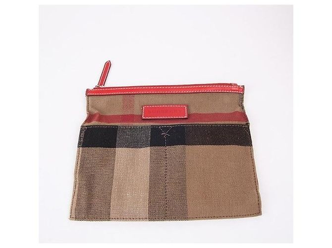 Burberry Borsa a spalla in tela a quadri rossi Ashby Marrone - vista 2