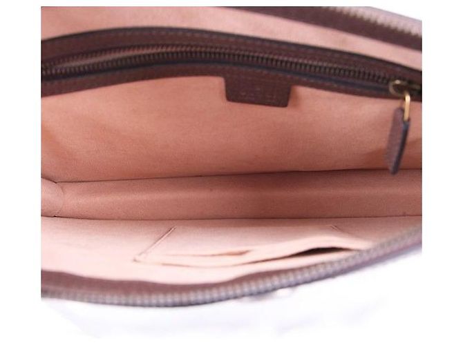 Gucci GG Supreme Ophidia Portfolio Clutch Bag Marrone - vista 6